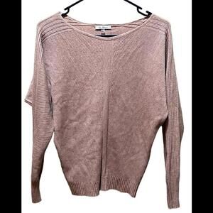 Vila Milano Medium Ribbed Sweater Pullover Tan Long Sleeve Buttons up‎ back